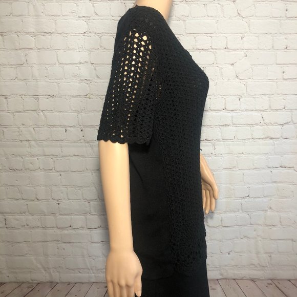 Carolyn Taylor Black crochet sweater - Picture 2 of 4